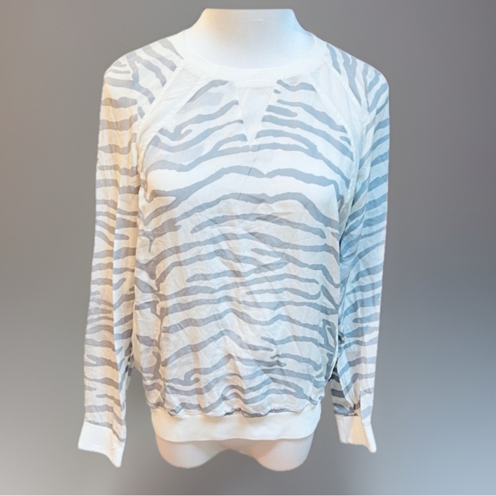 Rebecca Taylor Zebra Print Silk sz 0 Long Sleeve Top